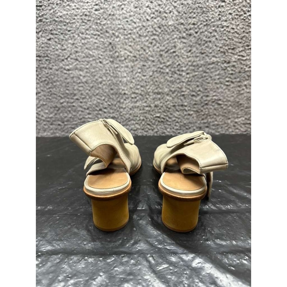 Bernardo Luna Leather Peep Toe Bow Bootie Heel Sandals Tan Womens Size 7.5 M US‎ - Picture 3 of 7